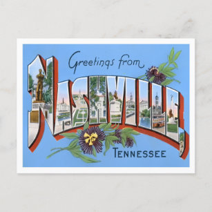 Nashville, Tennessee Vintage Big Letters Postcard