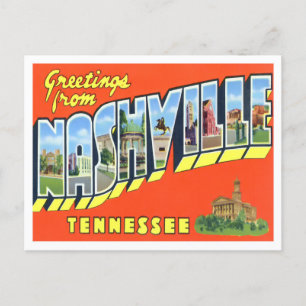 Nashville, Tennessee Vintage Big Letters Postcard