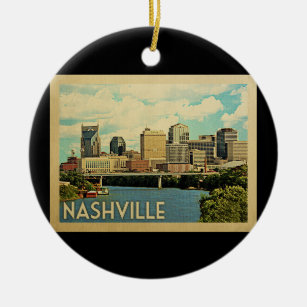 Nashville Tennessee Vintage Travel Ceramic Ornament