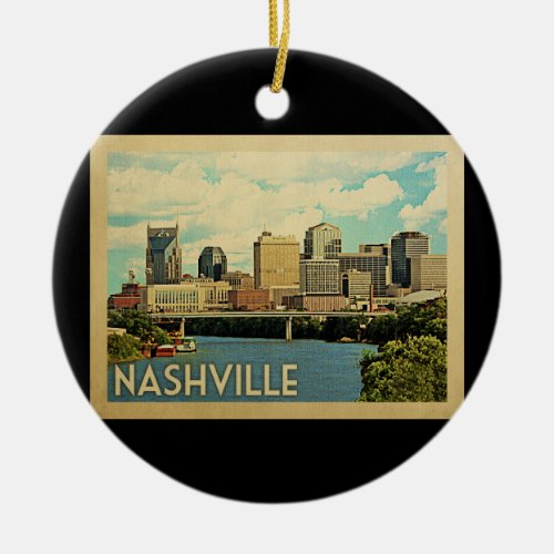 Nashville Tennessee Vintage Travel Ceramic Ornament