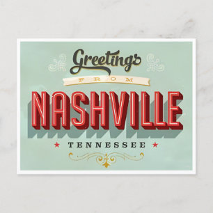 Nashville Tennessee Vintage Travel city retro Postcard