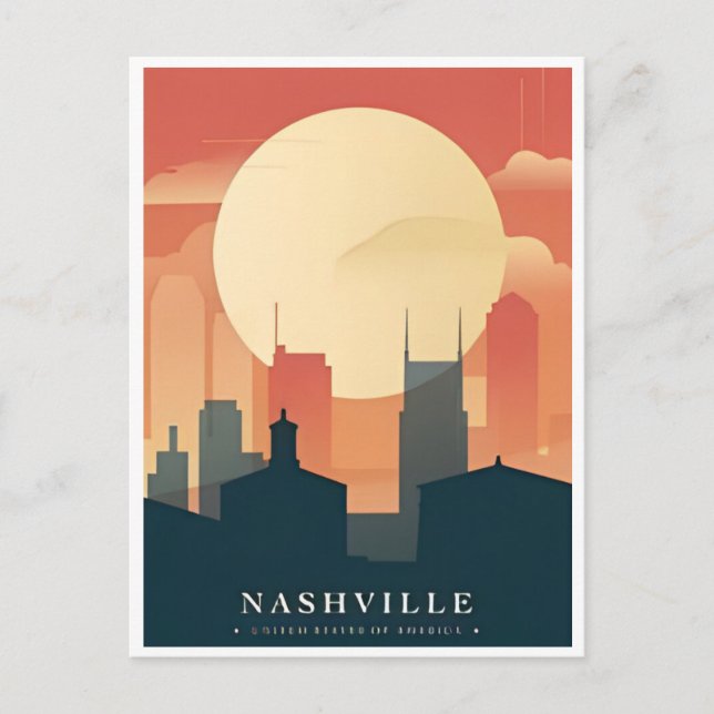 Nashville Tennessee Vintage Travel city retro Postcard (Front)