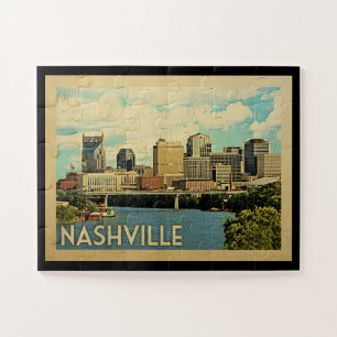 Nashville Tennessee Vintage Travel Jigsaw Puzzle