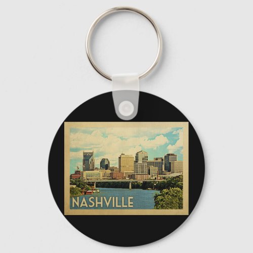 Nashville Tennessee Vintage Travel Keychain