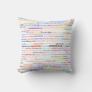 Nashville Text Design II Throw Pillow