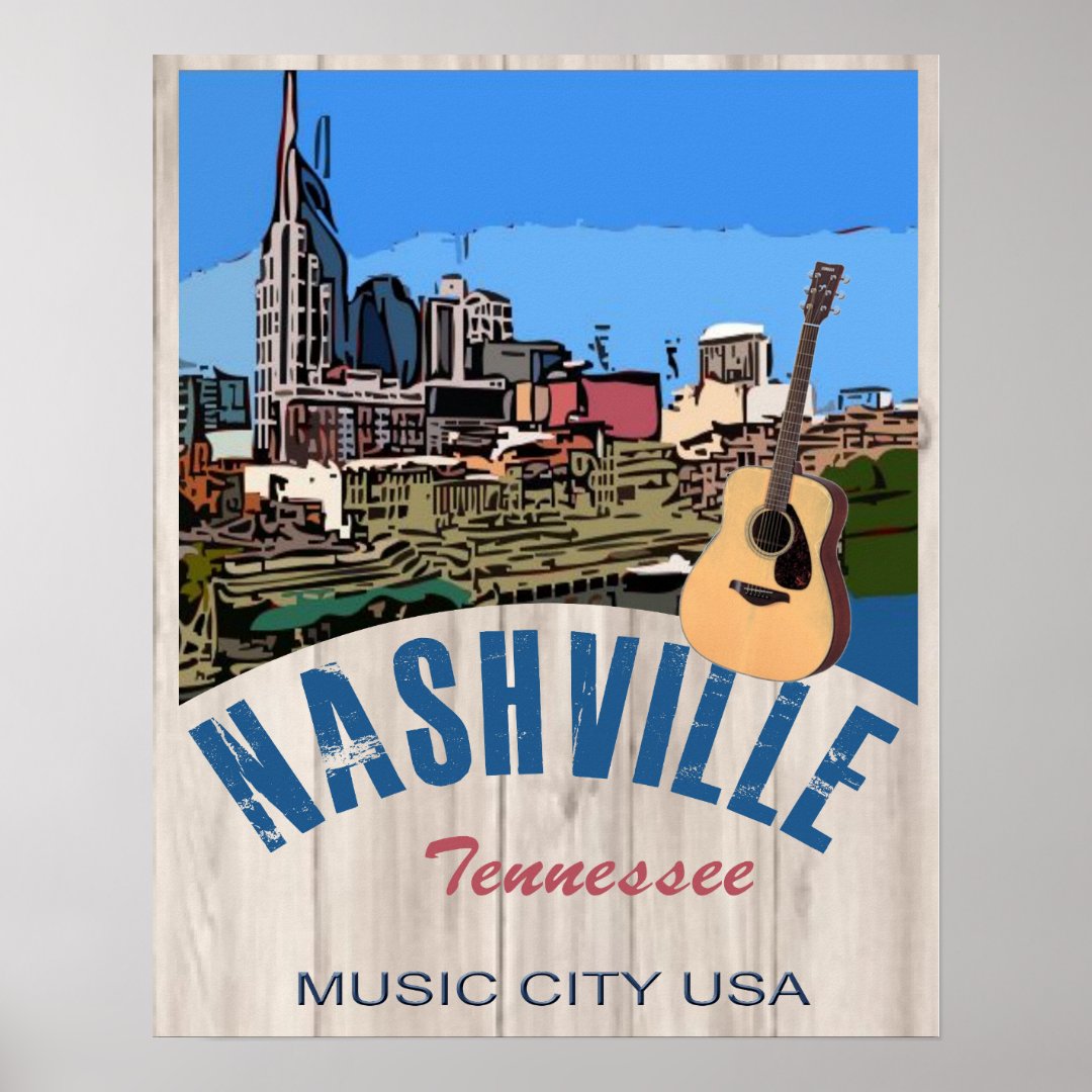 Nashville TN Color Poster | Zazzle