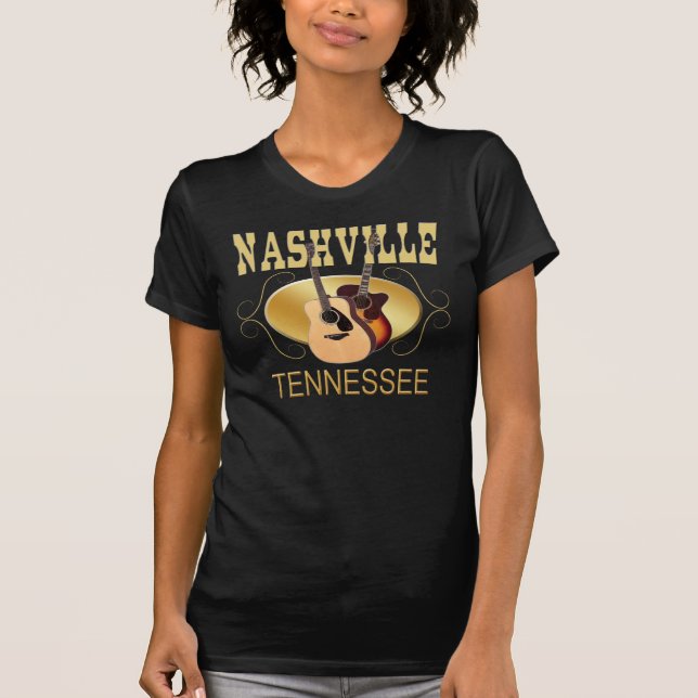 Nashville TN Guitars Women's Dark Jersey T-Shirts (Front)