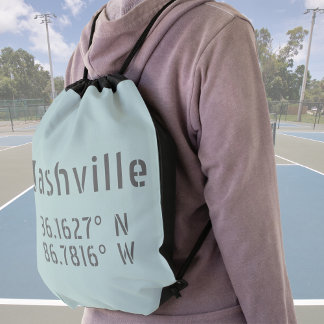 Nashville TN Latitude Longitude Drawstring Bag