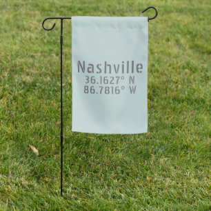 Nashville TN Latitude Longitude Garden Flag