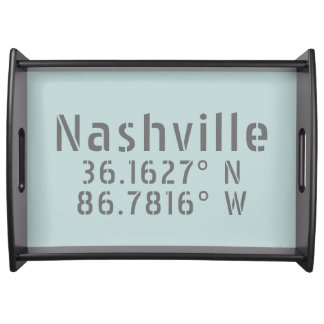 Nashville TN Latitude Longitude Serving Tray