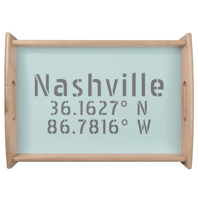 Nashville TN Latitude Longitude   Serving Tray (Front)