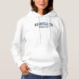 Nashville TN Music City Arched Block Text Design Hoodie
