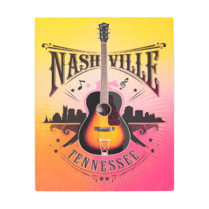Nashville, TN - Music City USA Metal Print