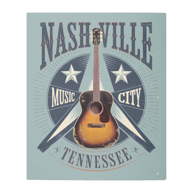 Nashville, TN - Music City USA Metal Print (Front)