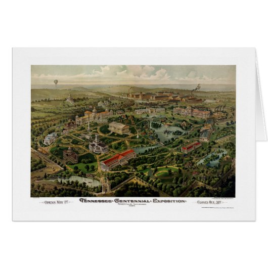 Nashville, TN Panoramic Map - 1897 Cards (Front Horizontal)