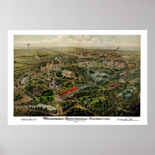 Nashville TN Panoramic Map _ 1897 Poster