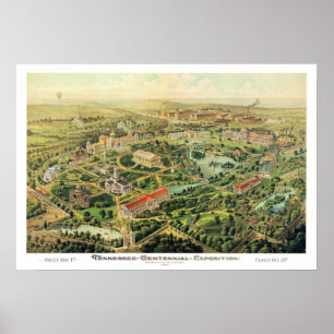 Nashville TN Panoramic Map DIGITALLY REMASTERED Poster