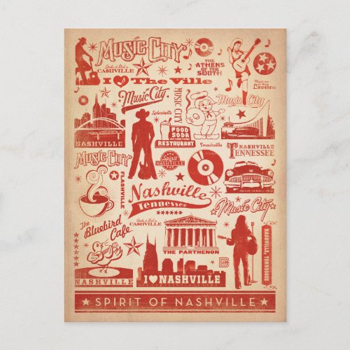 Nashville TN _ Pattern Print Postcard