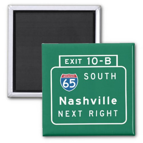 Nashville TN Road Sign Magnet