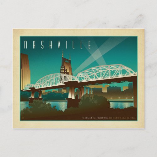 Nashville TN _ Shelby St Bridge Postcard