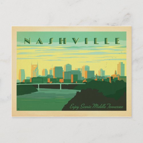 Nashville TN _ Skyline Postcard