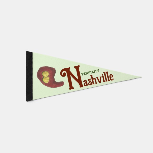 Nashville TN Tennessee Hot Chicken Southern Food Pennant Flag (Front)