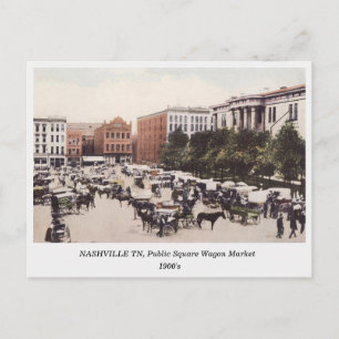Nashville TN, Wagon Market 1900s postcard