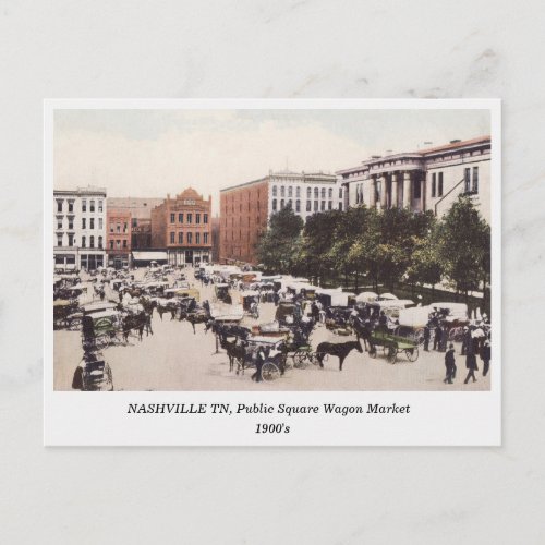Nashville TN Wagon Market 1900s postcard