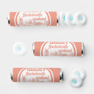 Nashville Toile Bachelorette Coral Pink on White Breath Savers® Mints
