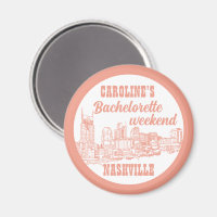Nashville Toile Bachelorette Coral Pink on White