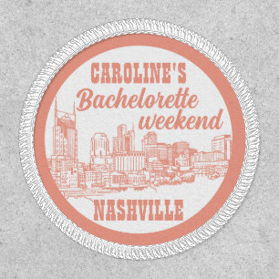 Nashville Toile Bachelorette Coral Pink on White Patch