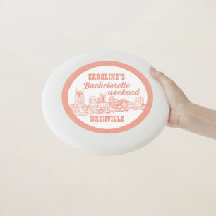 Nashville Toile Bachelorette Coral Pink on White Wham-O Frisbee