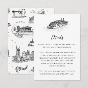 Nashville Toile Black and White Enclosure Card