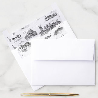 Nashville Toile Black and White Envelope Liner
