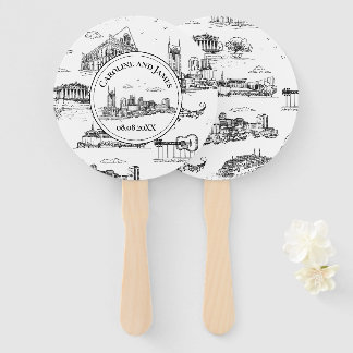 Nashville Toile Black and White Hand Fan