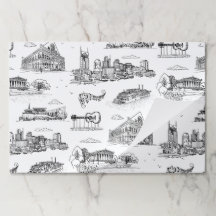 Nashville Toile Black and White Placemat