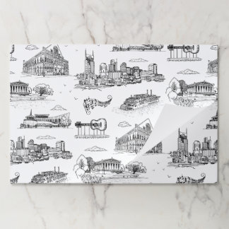 Nashville Toile Black and White Placemat