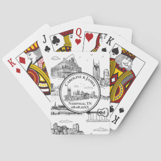 Nashville Toile Black and White Poker Cards