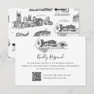 Nashville Toile Black and White Thank You Card