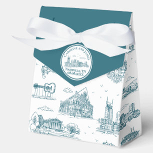 Nashville Toile Twilight on White Favor Boxes