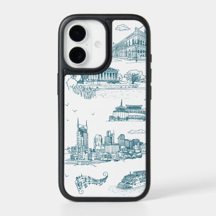 Nashville Toile Twilight on White iPhone 17 Case