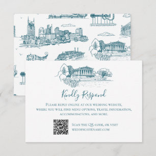 Nashville Toile Twilight on White Thank You Card