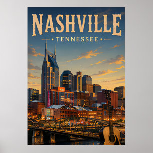 Nashville Travel Southern Rhythm Poster