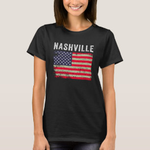 Nashville USA - American Flag - Vintage T-Shirt