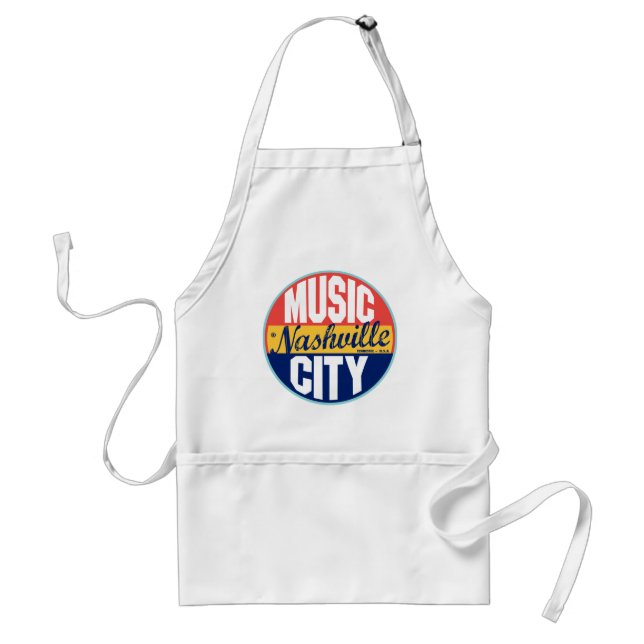 Nashville Vintage Label Adult Apron (Front)