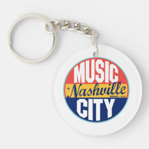 Nashville Vintage Label Keychain