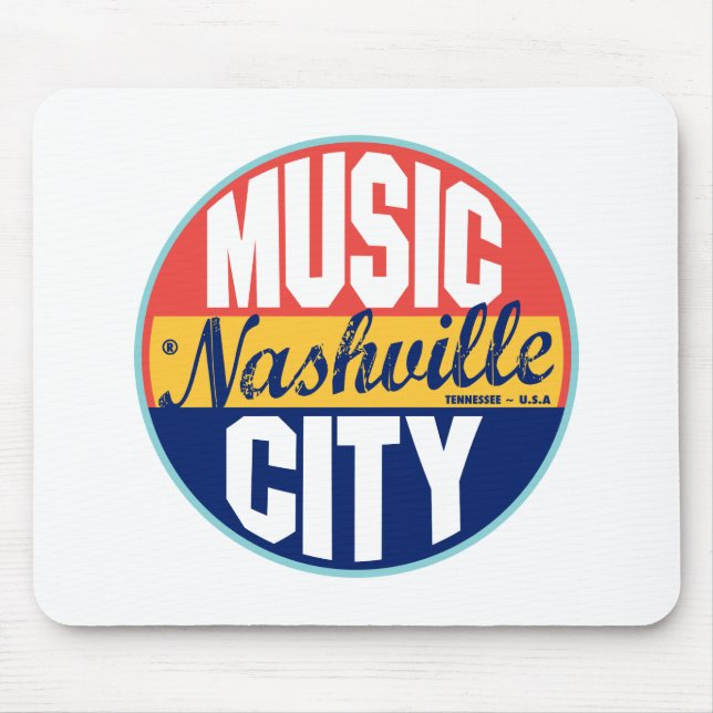 Nashville Vintage Label Mouse Pad (Front)
