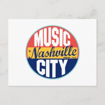 Nashville Vintage Label Postcard by TurnRight at Zazzle