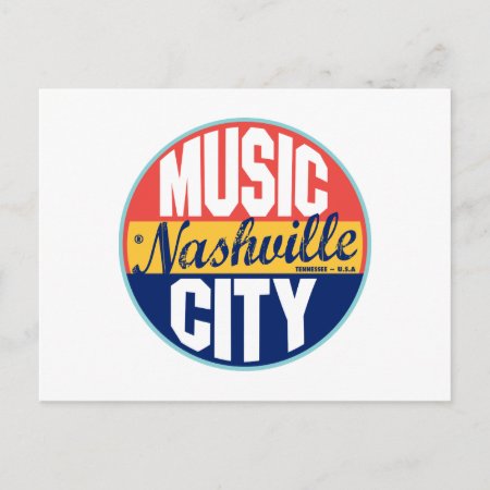 Nashville Vintage Label Postcard
