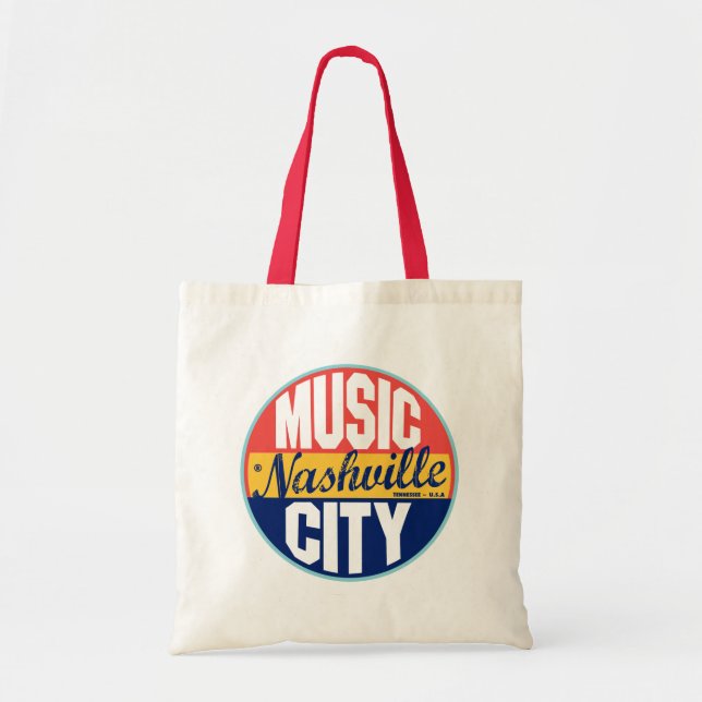 Nashville Vintage Label Tote Bag (Front)
